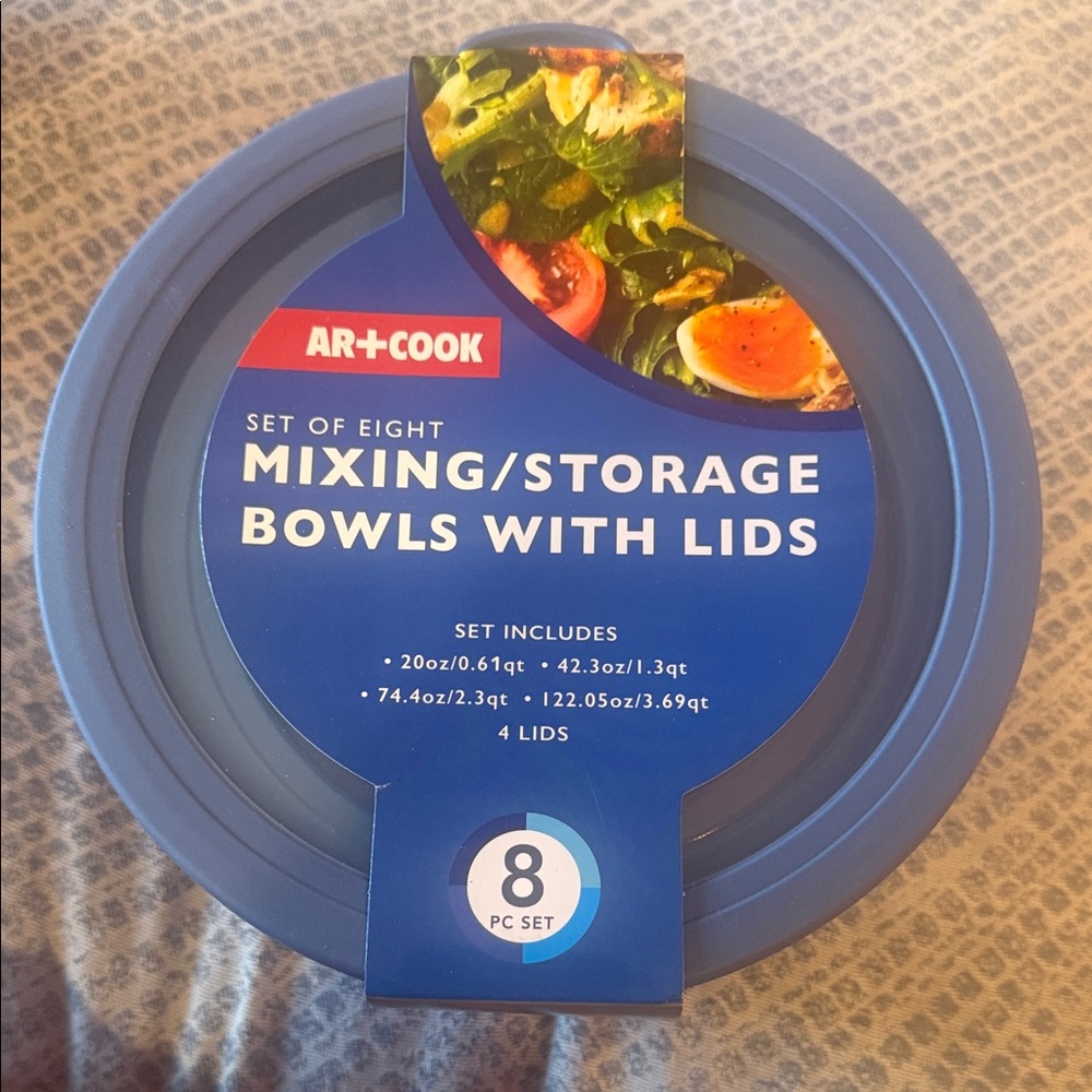 AR+COOK Mixing and Storage Bowls with Lids - Set of 8